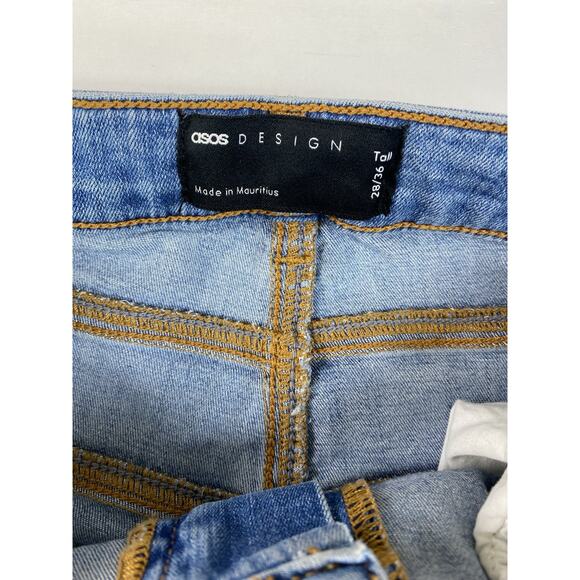 ASOS Jeans Women's 28x36 Tall Blue Light Wash High Rise Flare Jeans - Picture 5 of 10